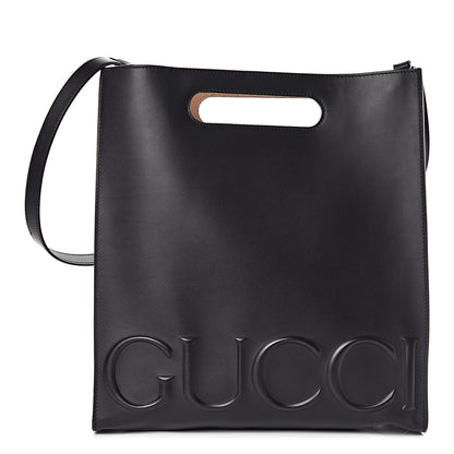 Gucci Calfskin Embossed Medium XL Tote Black 1 of 8