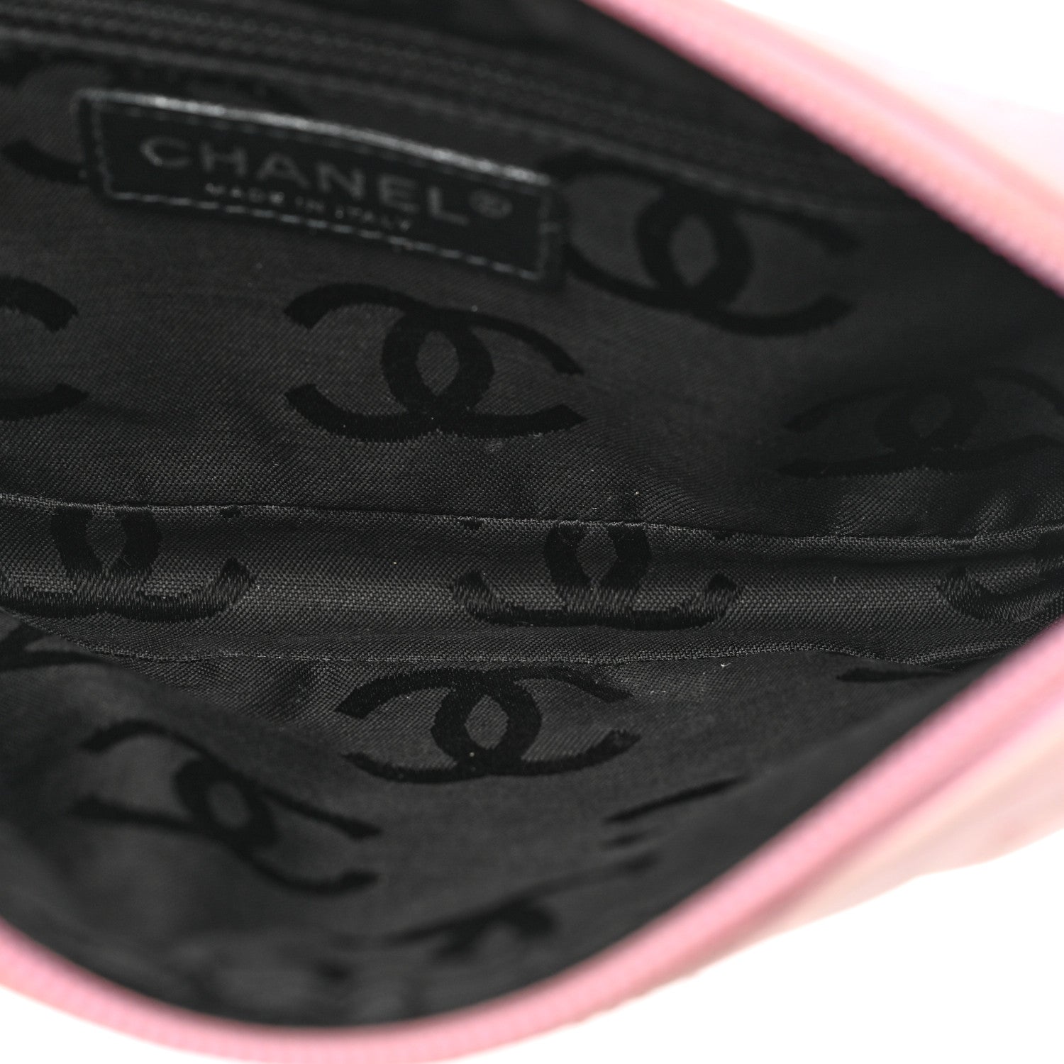 Chanel Calfskin Quilted Cambon Pochette Pink Black 5 of 17