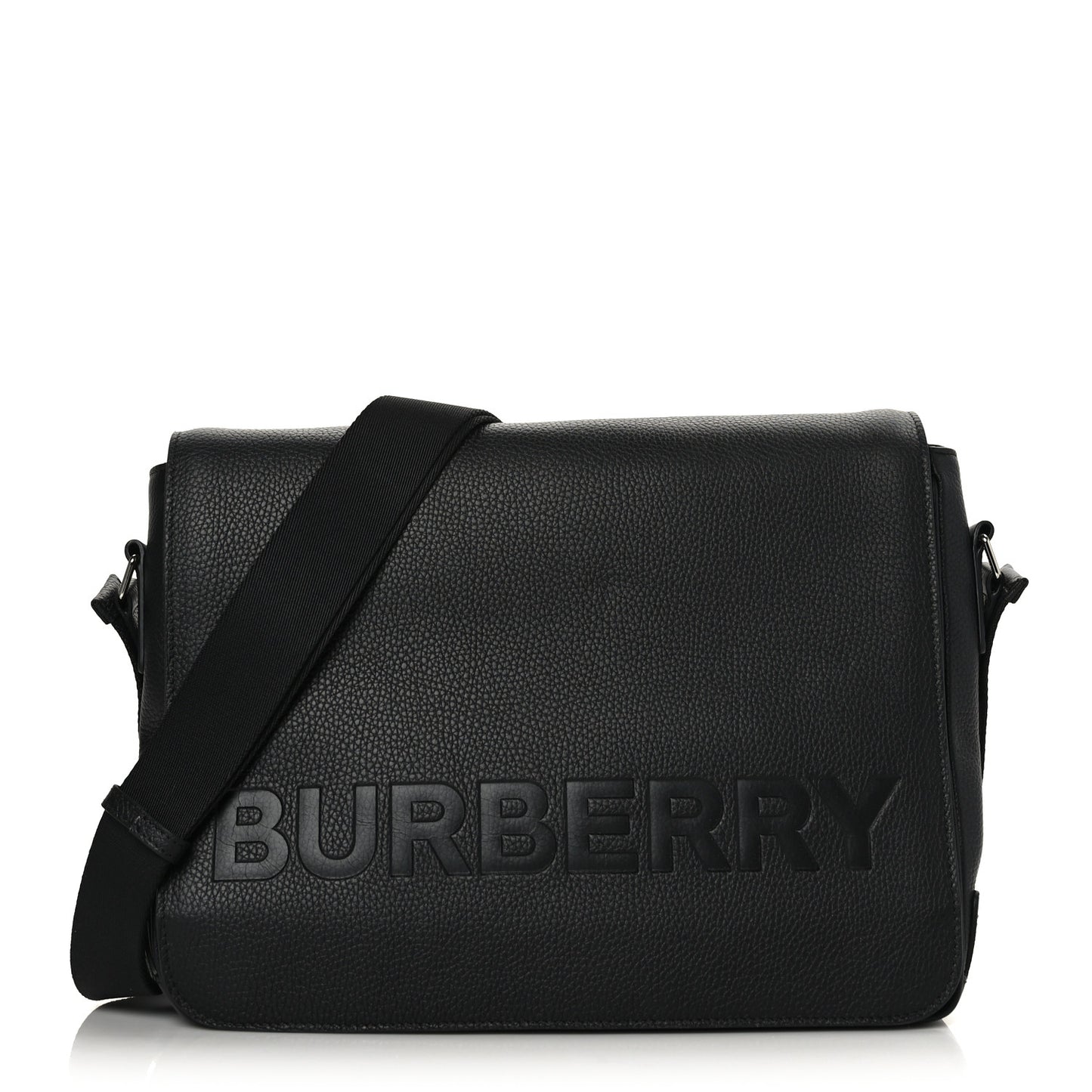 Calfskin Logo Messenger Black