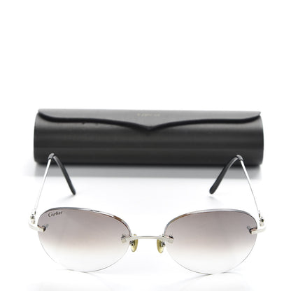 Cartier Frameless Rectangular Acetate Sunglasses Grey 7 of 7