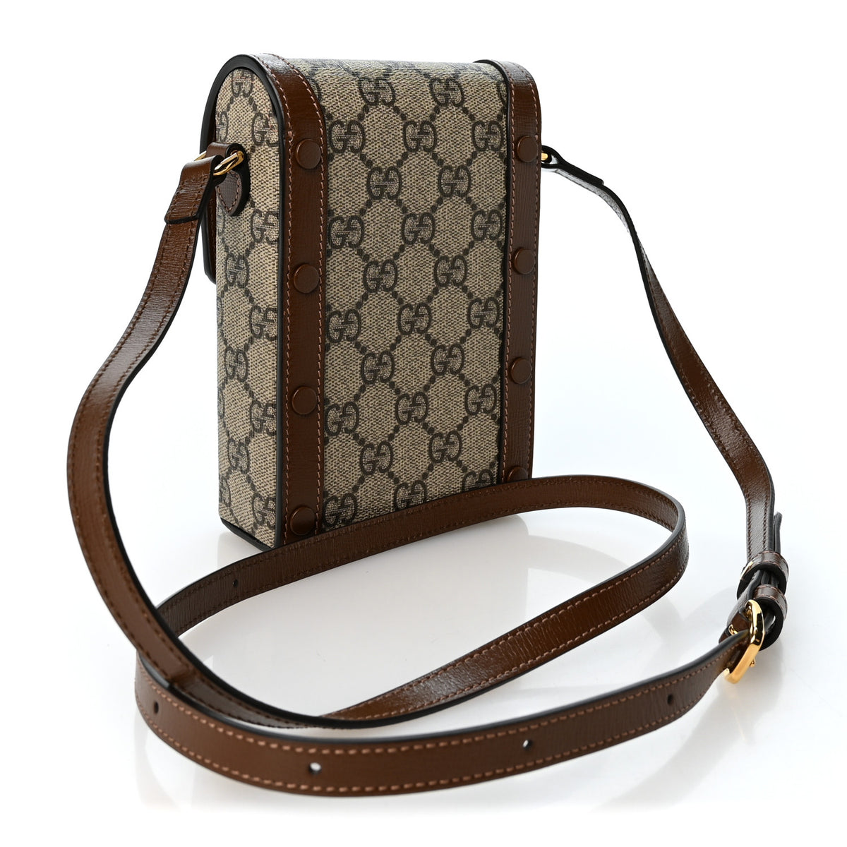 Gucci GG Supreme Monogram Mini Horsebit 1955 Crossbody Bag Beige Brown Sugar 3 of 11