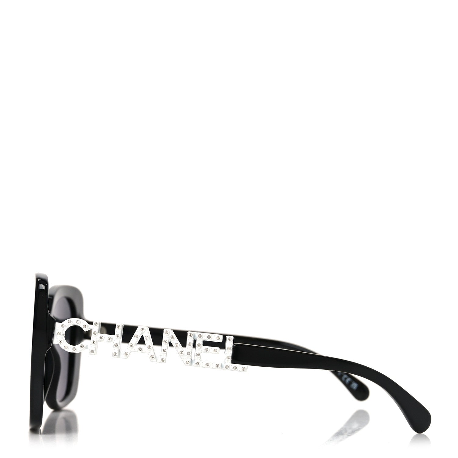 Chanel Acetate Strass Square Sunglasses 5422-B Black White 3 of 7