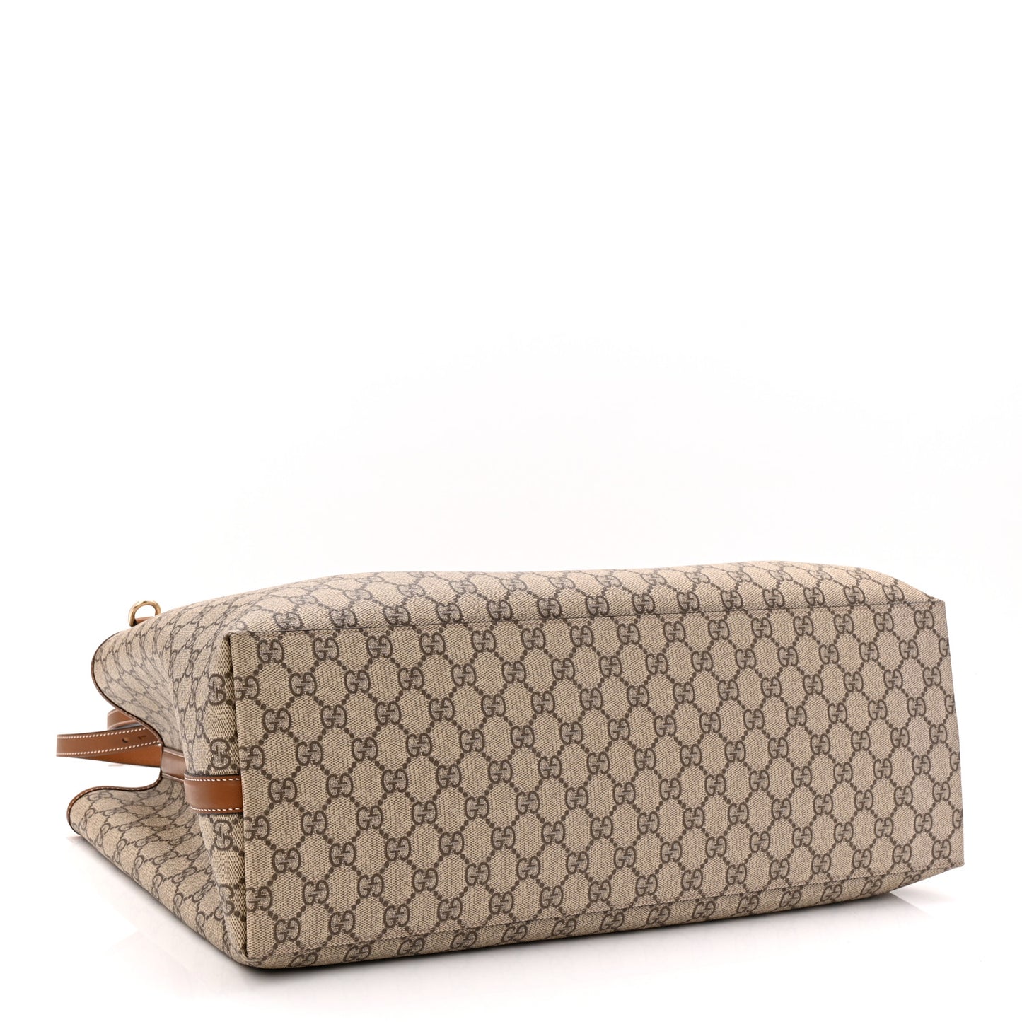 GG Supreme Monogram Emblem Maxi Tote Bag Beige Dark Brown