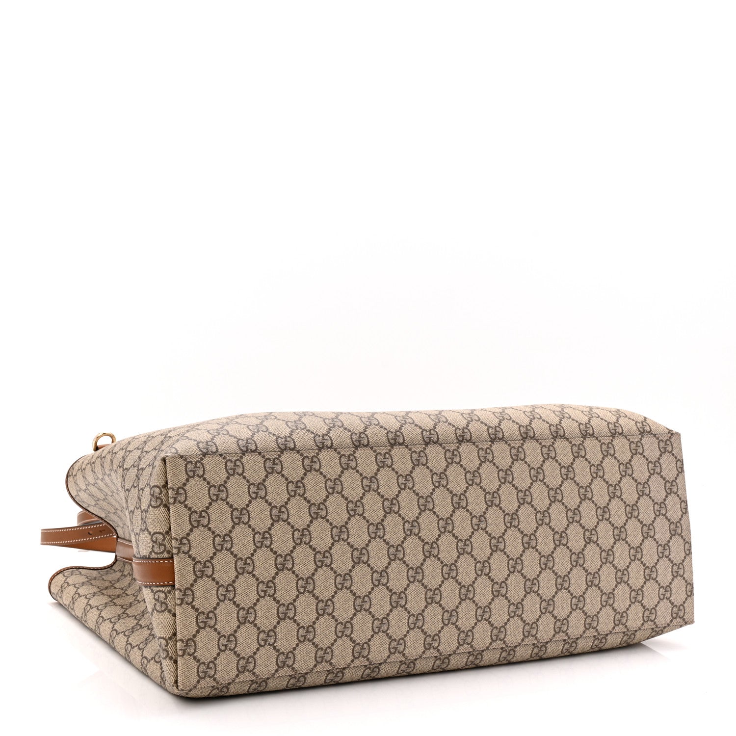 Gucci GG Supreme Monogram Emblem Maxi Tote Bag Beige Dark Brown 4 of 10