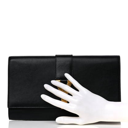 Saint Laurent Textured Calfskin Y Ligne Clutch Black 2 of 15