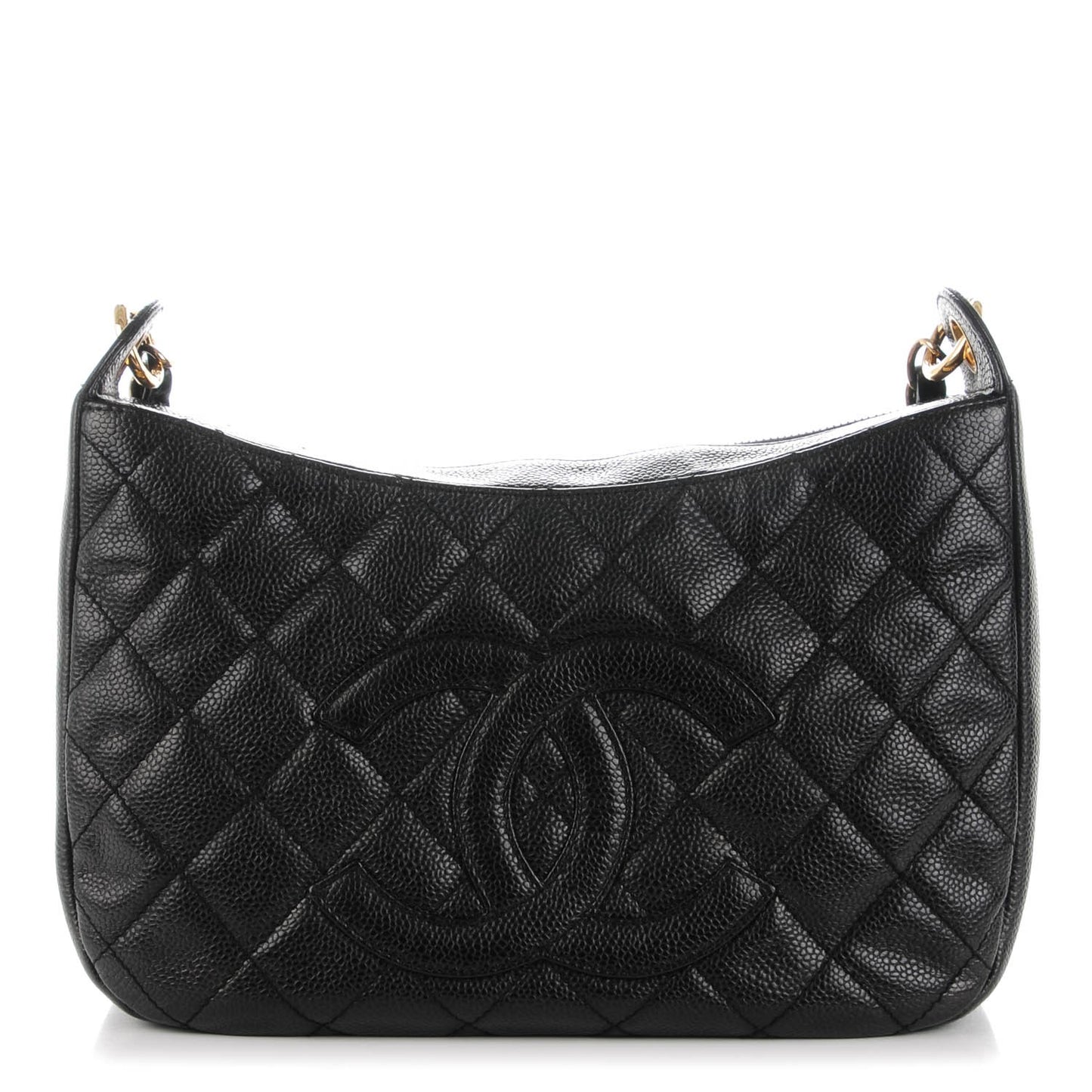 Caviar Quilted Hobo Black