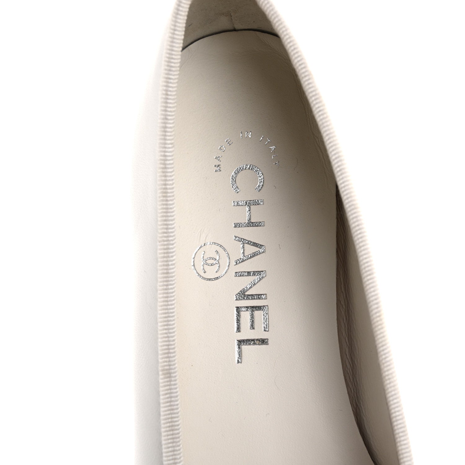 Chanel Lambskin Cap Toe CC Ballerina Flats 36 White Black 7 of 12