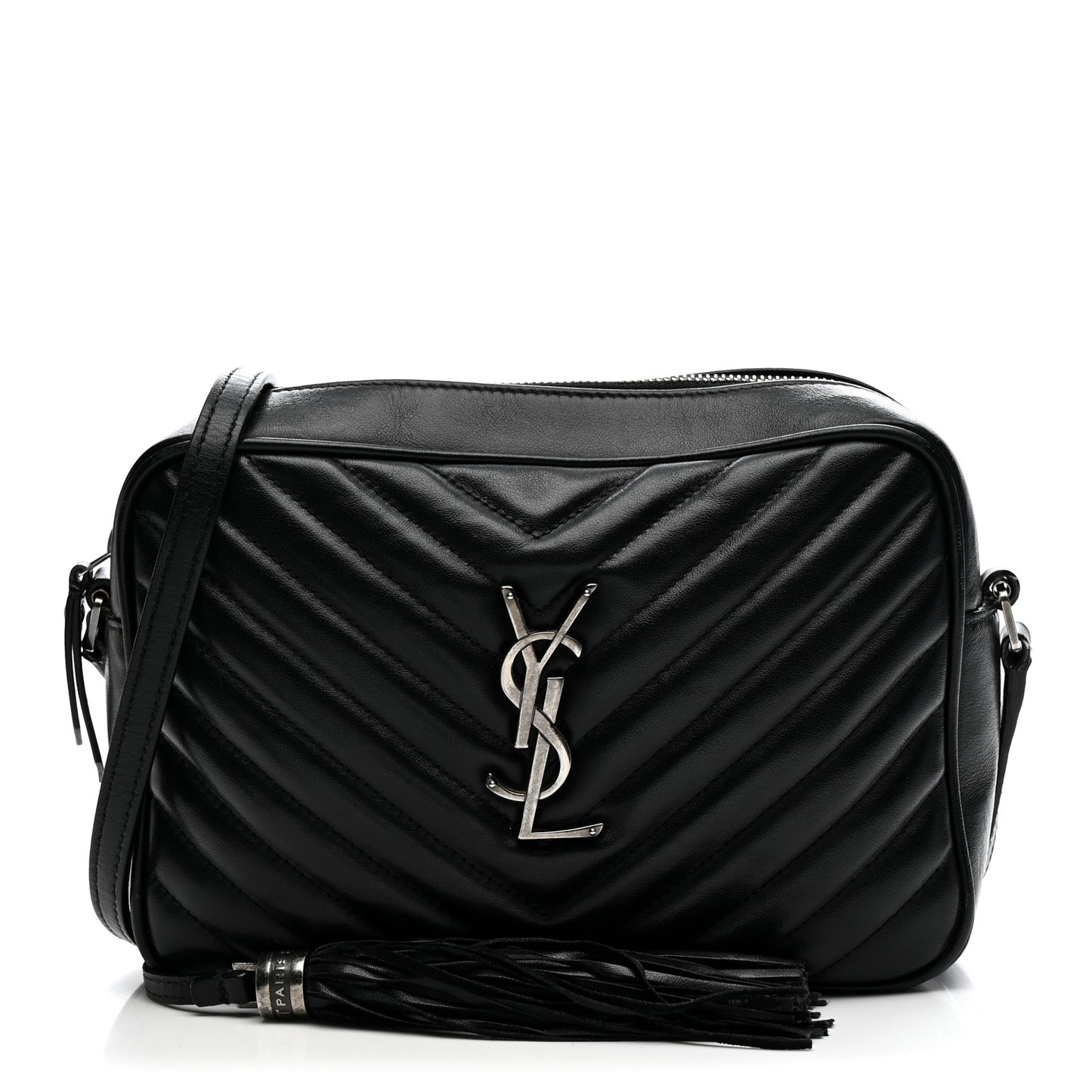 Calfskin Matelasse Monogram Lou Camera Bag Black