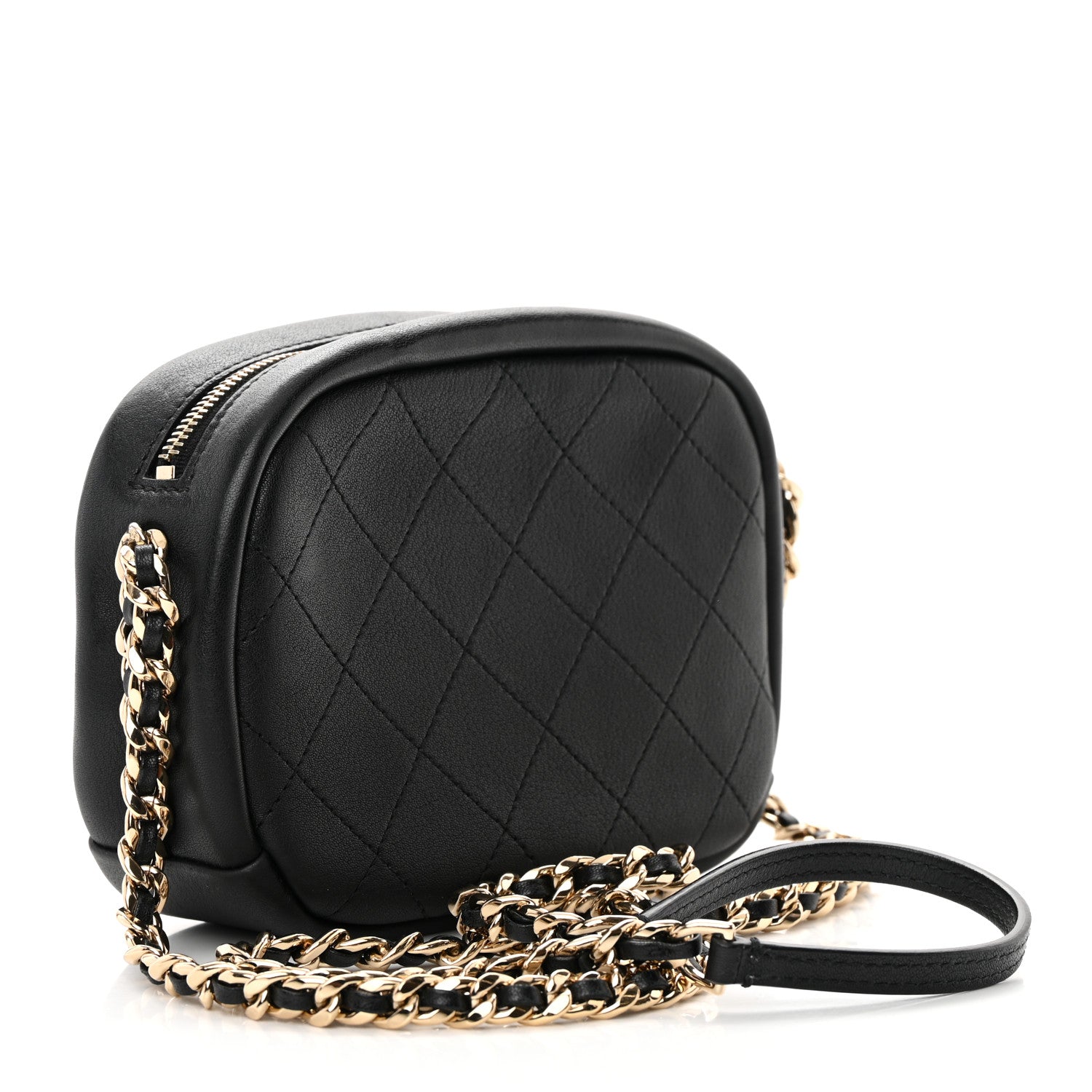 Chanel Goatskin Quilted Small Casual Trip Camera Case Black 3 of 10