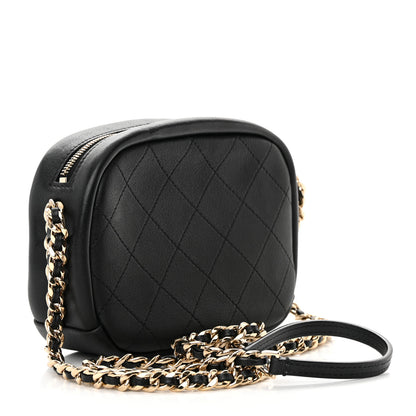 Chanel Goatskin Quilted Small Casual Trip Camera Case Black 3 of 10