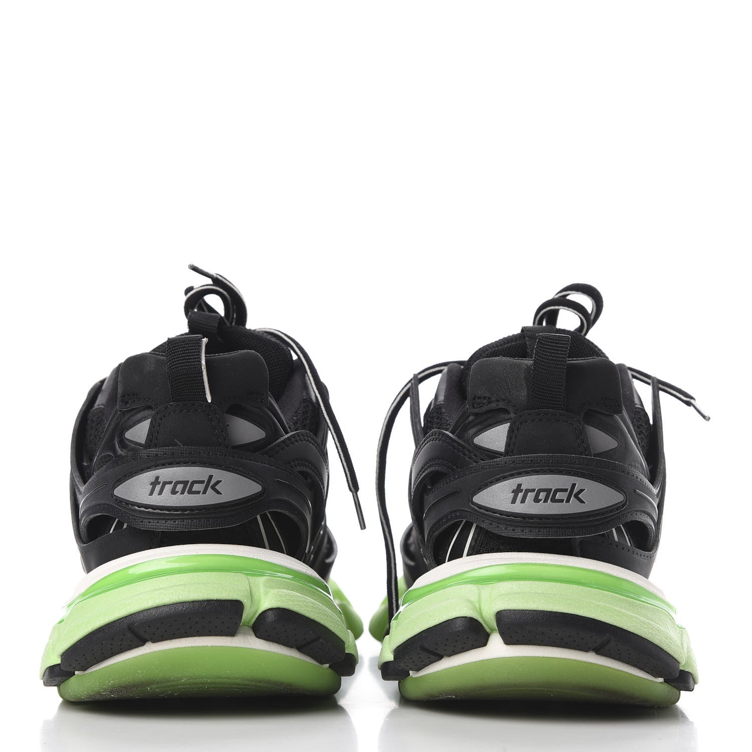 Balenciaga Mesh Nubuck Effect Fabric Glow in the Dark Womens Track Sneakers 38 Black Glow 7 of 11