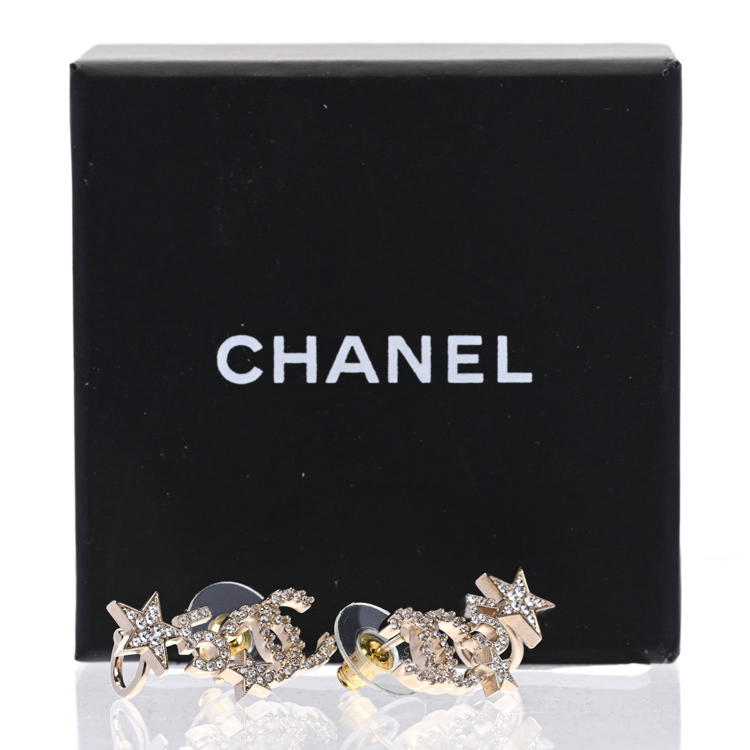 Chanel Crystal Star 5 CC Earrings Gold 5 of 5