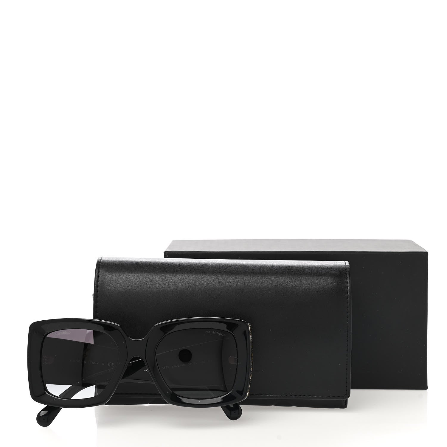 Chanel Acetate Rectangle Sunglasses 5435 Black 8 of 8