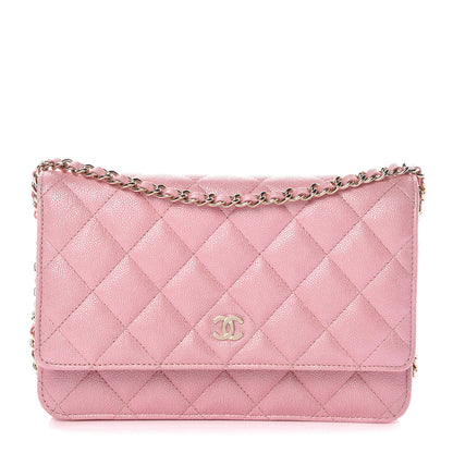 Chanel Iridescent Caviar Quilted Wallet on Chain WOC Rose Pink 1 of 11