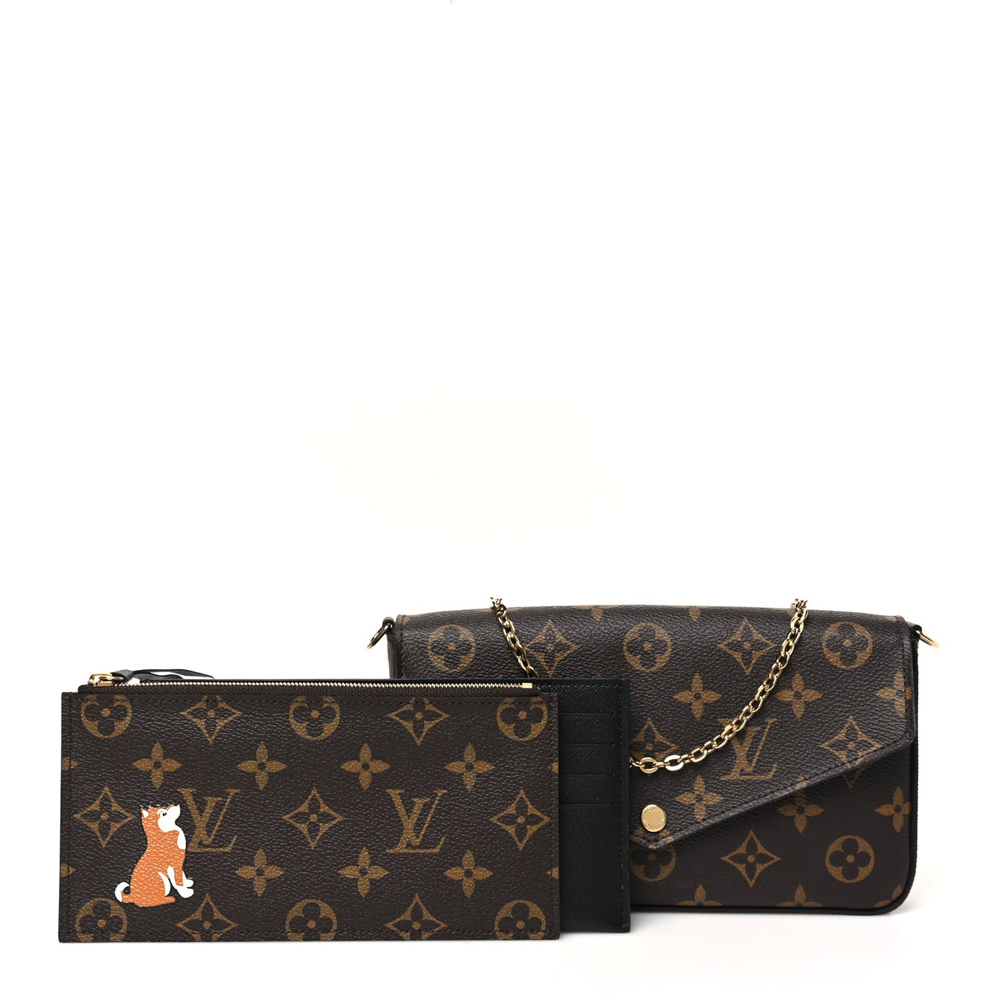 Monogram My LV World Tour Pochette Felicie Chain Wallet Black
