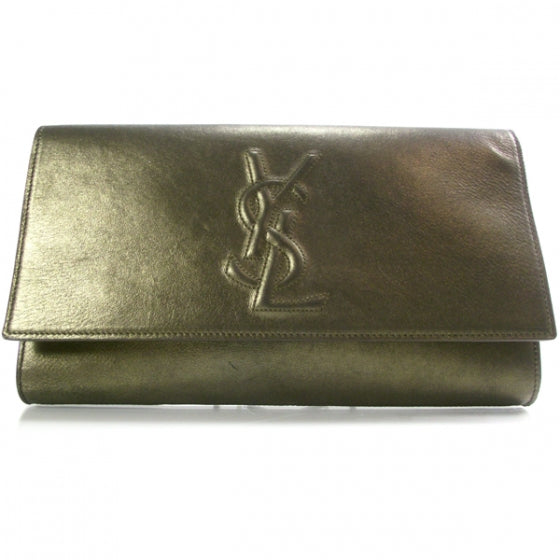 Saint Laurent Leather Belle de Jour Clutch Metallic 1 of 9