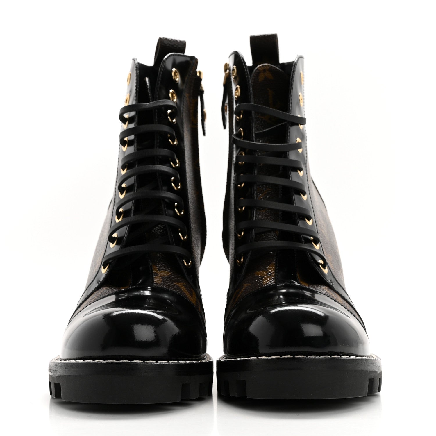Louis Vuitton Patent Calfskin Monogram Star Trail Ankle Boots 40 Black 2 of 9