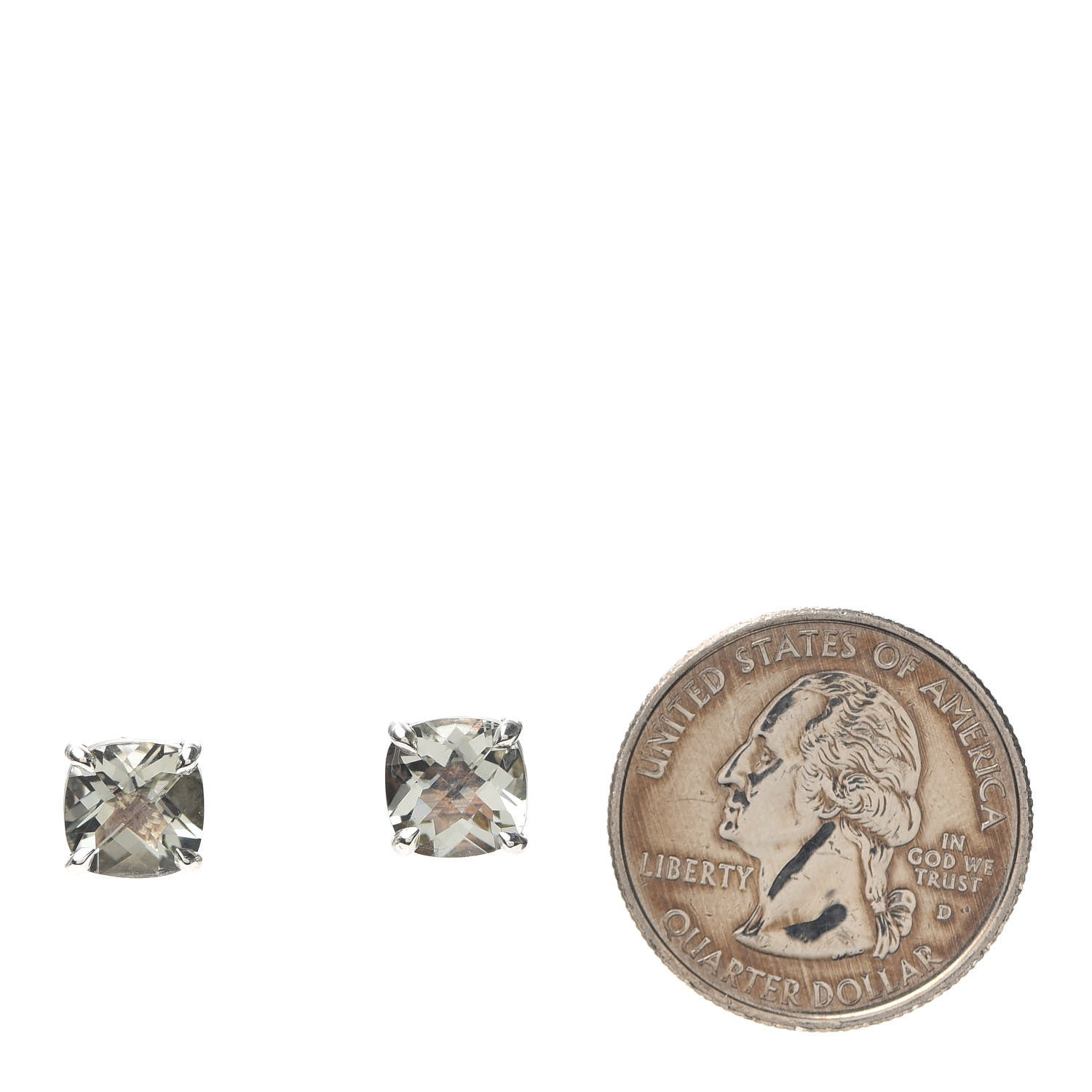 Tiffany Sterling Silver Prasiolite Sparklers Earrings 2 of 4