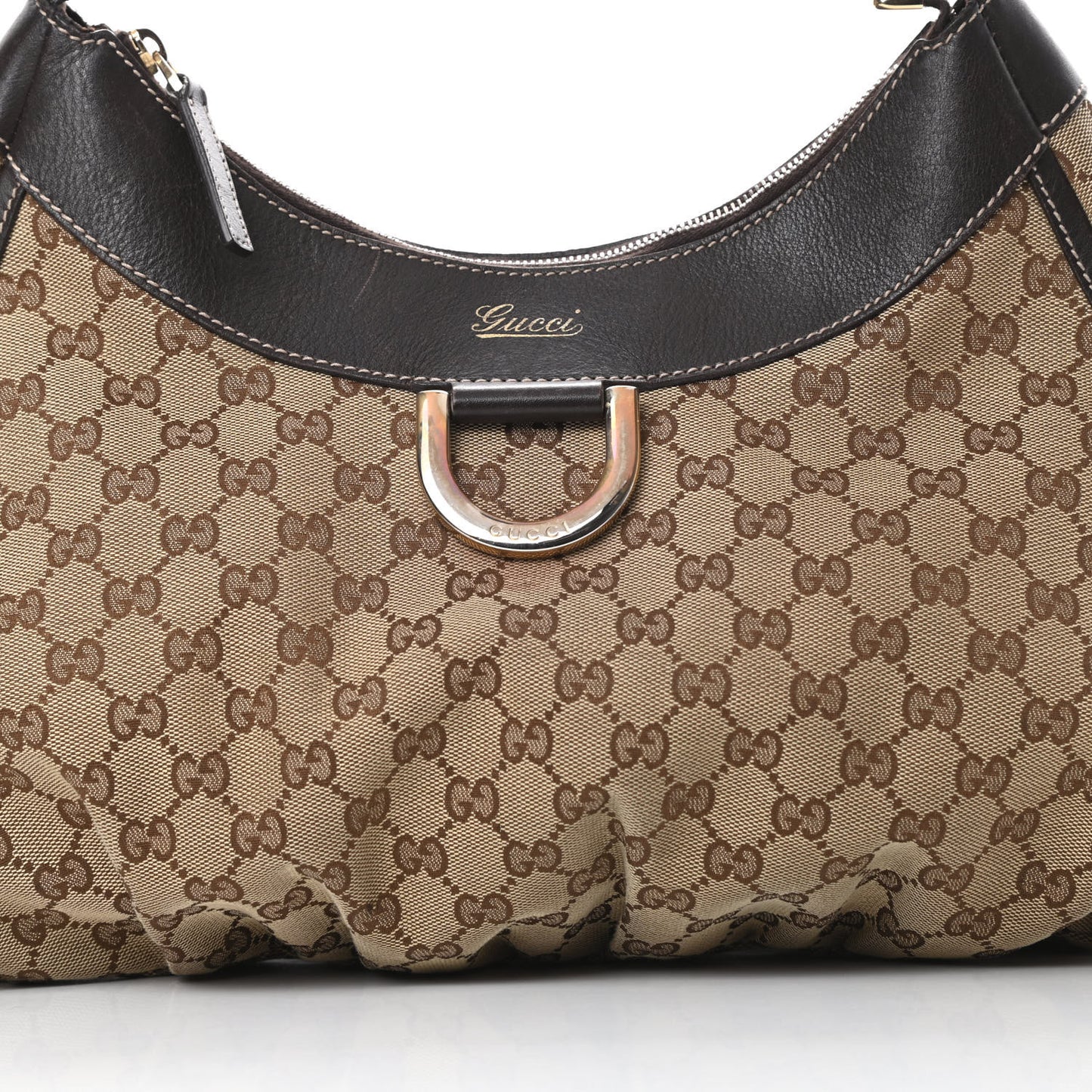 Monogram Large D Gold Hobo Dark Brown