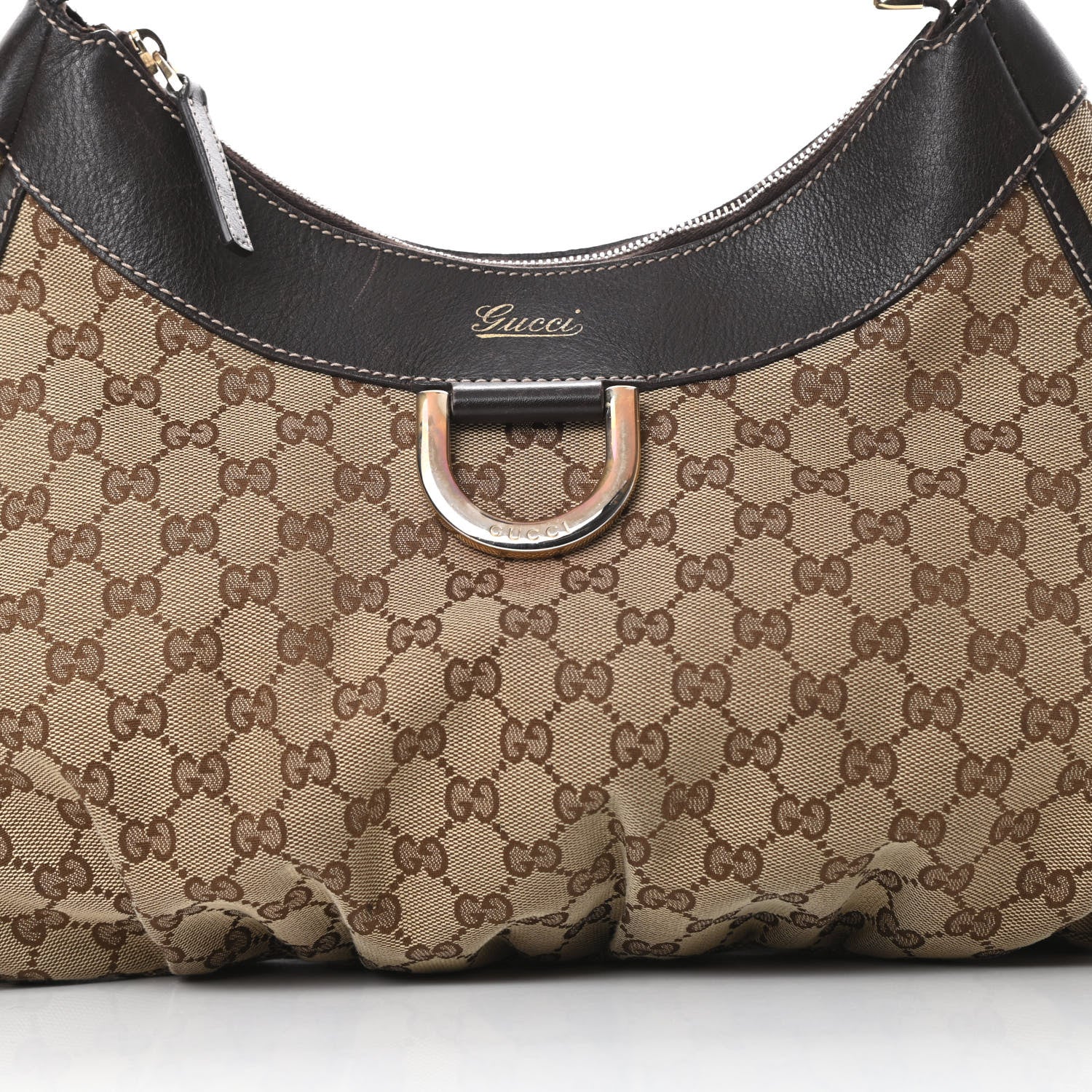 Gucci Monogram Large D Gold Hobo Dark Brown 8 of 21
