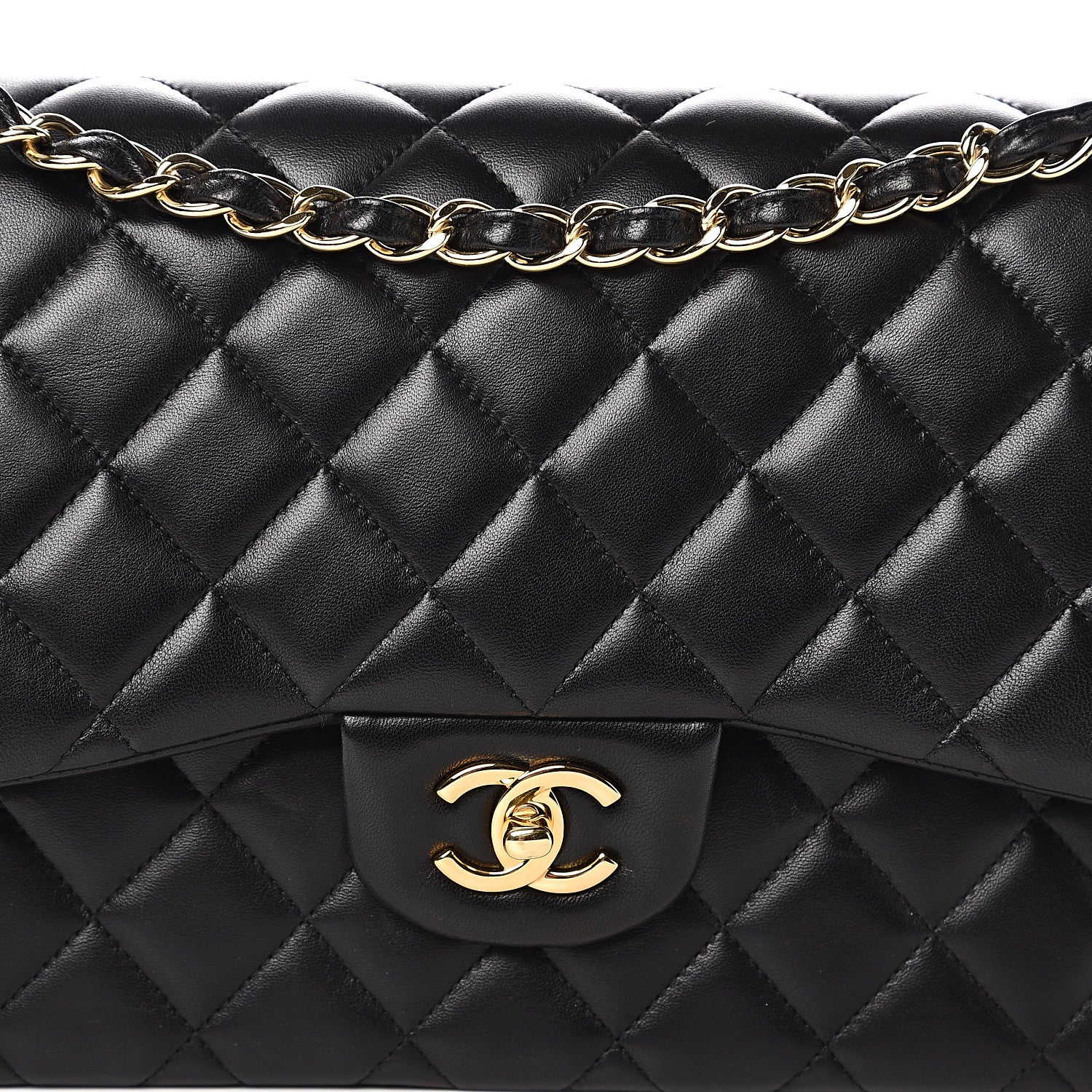 Chanel Lambskin Quilted Jumbo Double Flap Black 16 of 16
