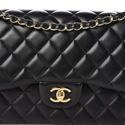 Chanel Lambskin Quilted Jumbo Double Flap Black 16 of 16