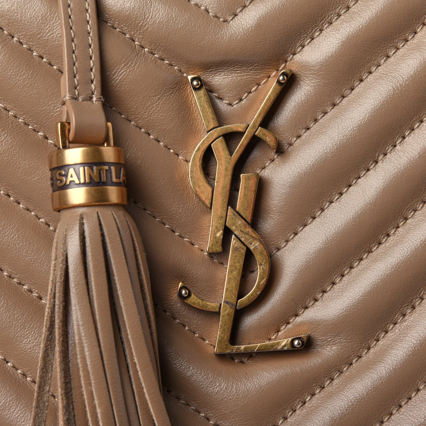 Calfskin Matelasse Monogram Lou Camera Bag Dark Latte