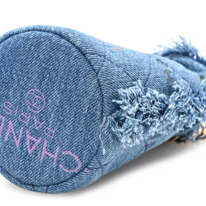 Chanel Denim Quilted Mood Mini Bucket With Chain Blue Multicolor 9 of 9