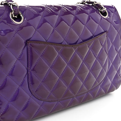 Chanel Patent Calfskin Quilted Medium Double Flap Purple 14 of 14