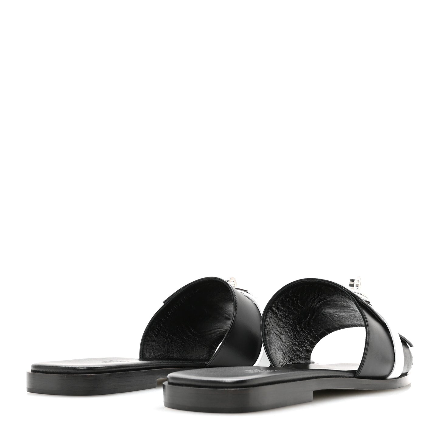 Calfskin Giulia Sandals 39 Black White