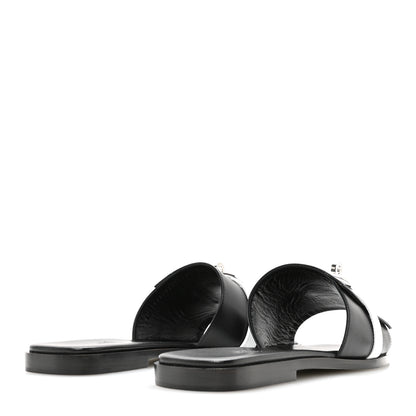 Hermes Calfskin Giulia Sandals 39 Black White 5 of 8