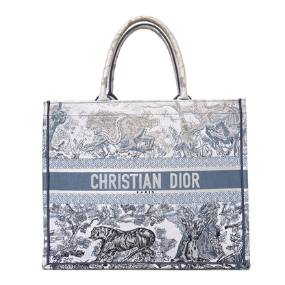 Christian Dior Gradient Canvas Embroidered Large Dioriviera Toile De Jouy Book Tote Blue 1 of 11