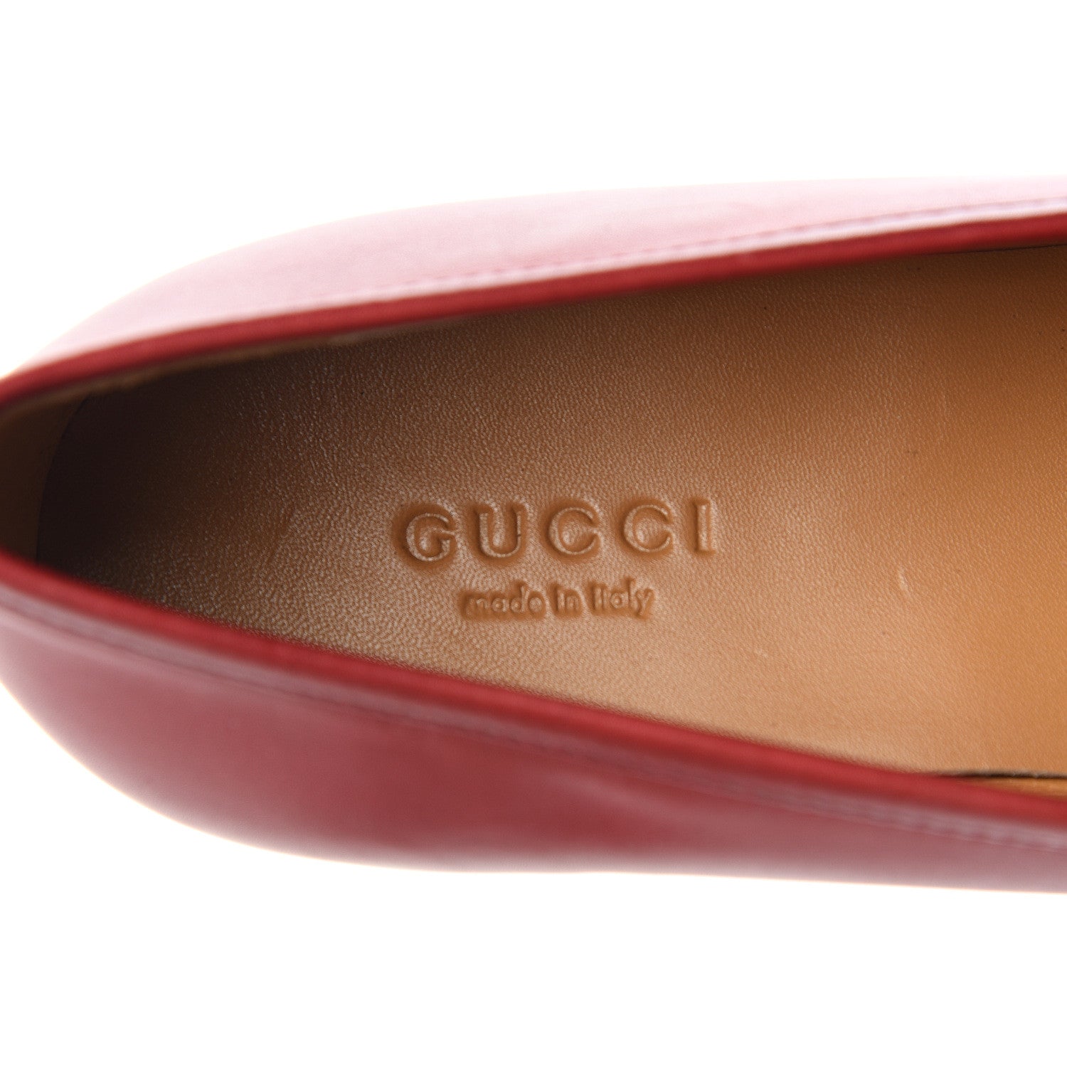 Gucci Calfskin Womens Jordaan Loafers 37.5 Hibiscus Red 7 of 10