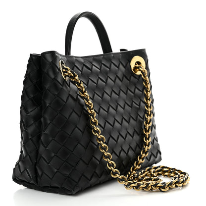 Bottega Veneta Nappa Intrecciato Small Andiamo Shoulder Bag Black 3 of 9