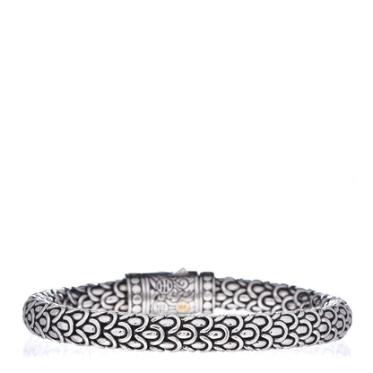 John Hardy Sterling Silver 18K Yellow Gold Diamond 8mm Naga Bracelet 3 of 4