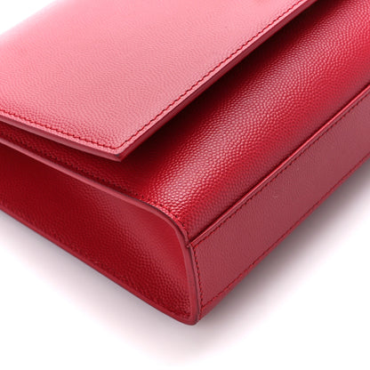 Saint Laurent Grain De Poudre Medium Monogram Kate Satchel Red 10 of 11