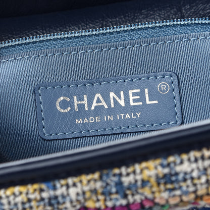Chanel Tweed Calfskin Quilted Medium Gabrielle Hobo Navy 6 of 9