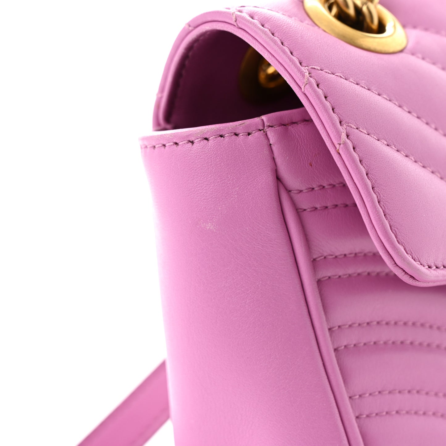 Calfskin Matelasse Small GG Marmont Shoulder Bag Candy Mousse
