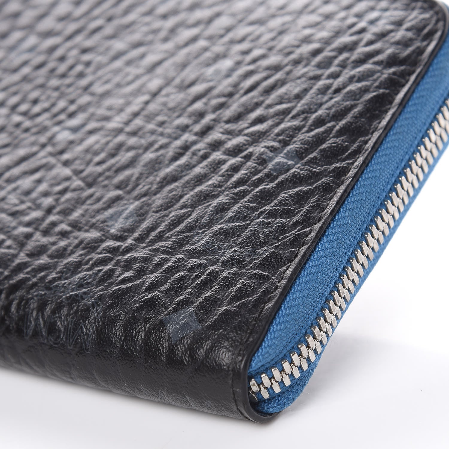 MCM Visetos Large Zip Around Wallet Black Blue 8 of 11