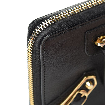 Balenciaga Chevre Gold Metallic Edge Hardware Zip Around Wallet Black 14 of 18