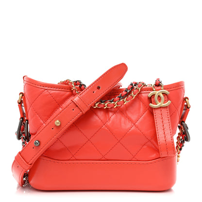Chanel Aged Calfskin Quilted Small Gabrielle Hobo Red 1 of 10