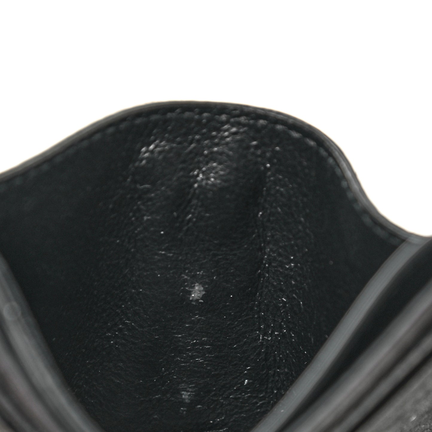 Crocodile Embossed Nubuck Monogram Credit Card Case Black