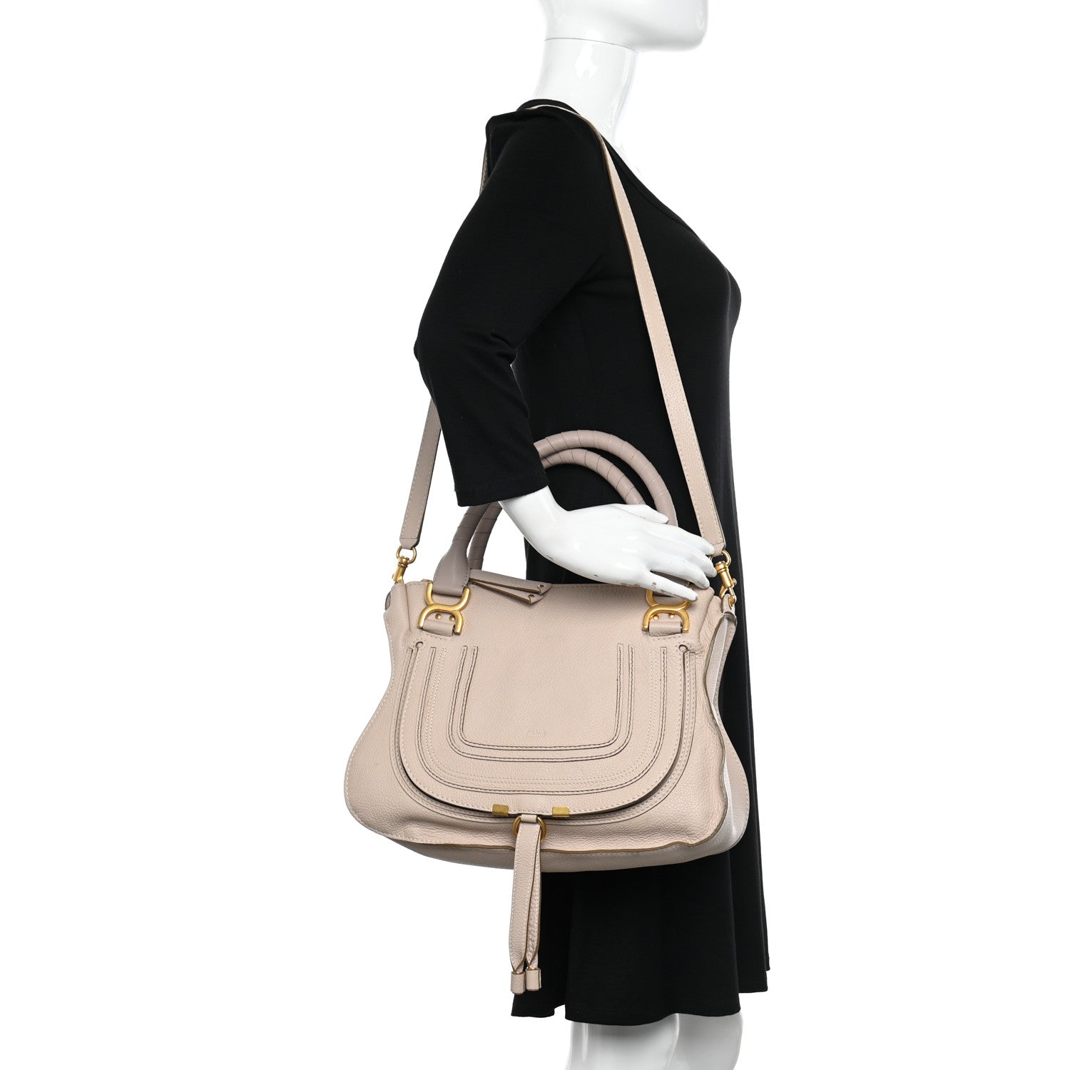 Chloe Calfskin Medium Marcie Satchel Abstract White 2 of 15