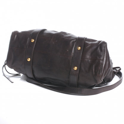 Miu Miu Leather Gathered Tote Brown 4 of 7