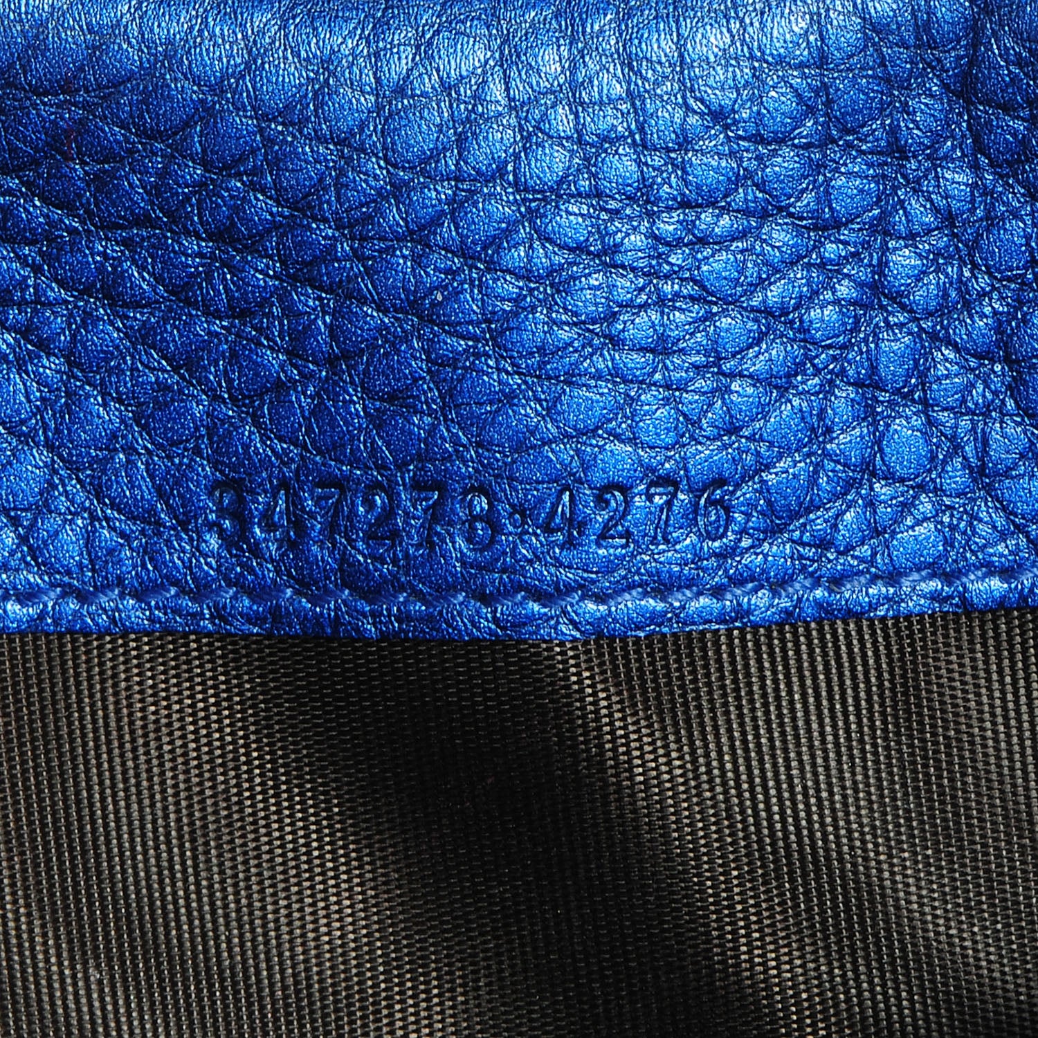 Gucci Metallic Leather Nouveau Bamboo Wallet Electric Blue 8 of 8