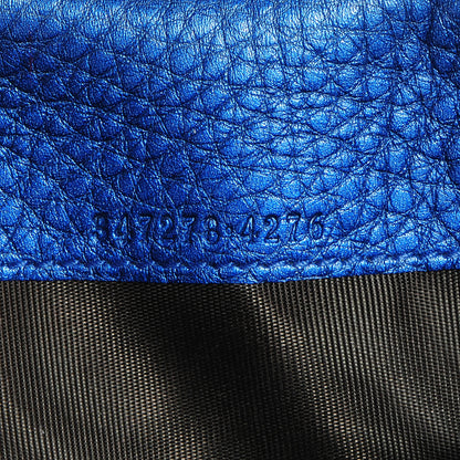 Gucci Metallic Leather Nouveau Bamboo Wallet Electric Blue 8 of 8