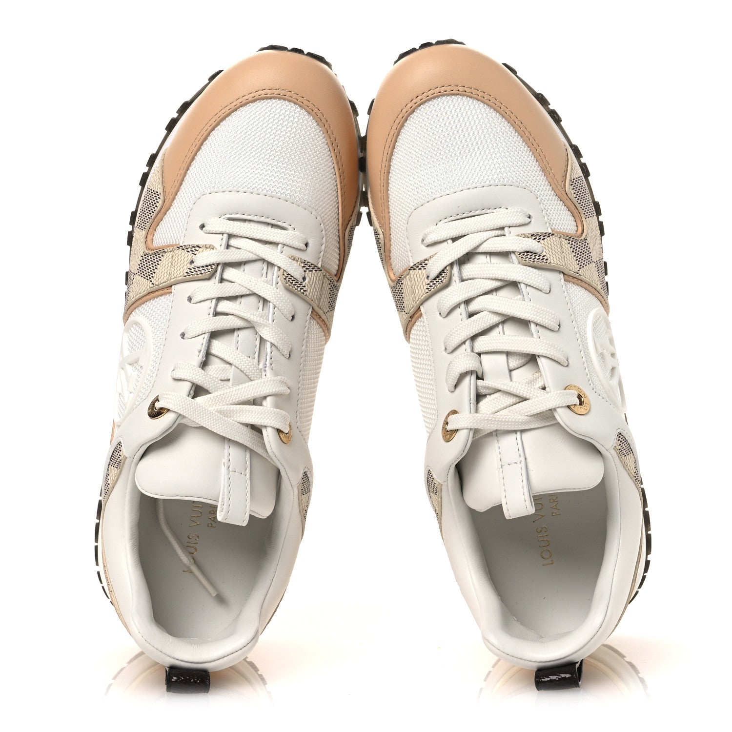 Louis Vuitton Calfskin Damier Azur Run Away Sneakers 36 White 2 of 11