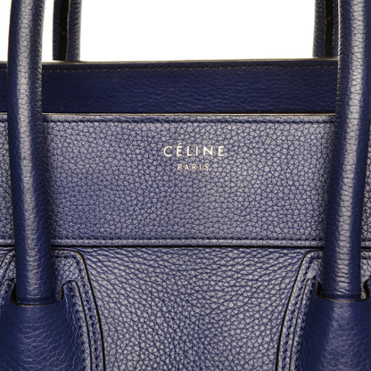 Celine Drummed Calfskin Mini Luggage Indigo 7 of 13