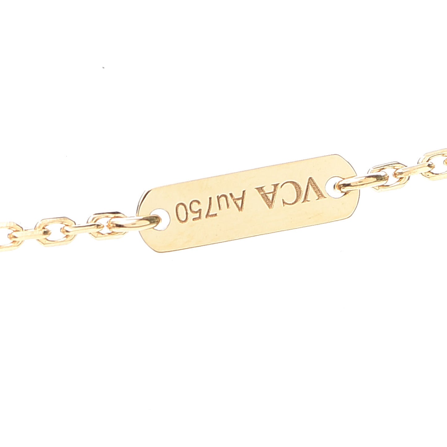 18K Yellow Gold Mother of Pearl Vintage Alhambra Pendant Necklace