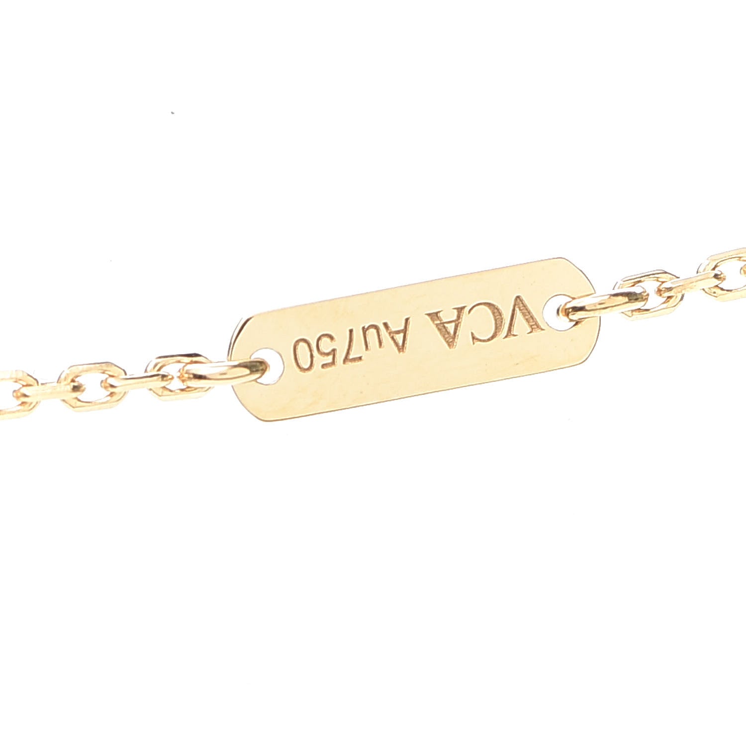 Van Cleef & Arpels 18K Yellow Gold Mother of Pearl Vintage Alhambra Pendant Necklace 5 of 6